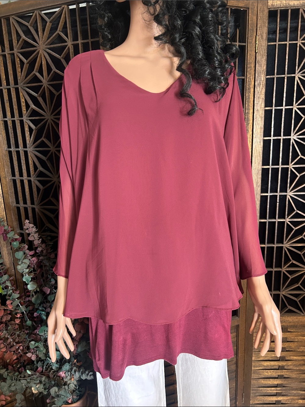 JOSEPH A GORGEOUS BURGUNDY BLOUSE M